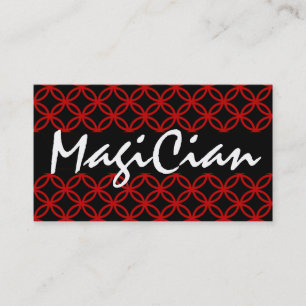 Red Circles Magician Business Card Visitenkarte
