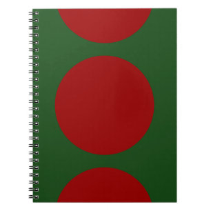 Red Circles on Green Notebook Notizblock