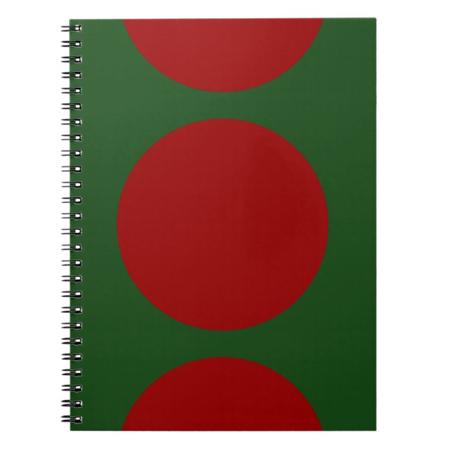 Red Circles on Green Notebook Notizblock (Vorderseite)