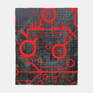 Red Circuit Fleecedecke