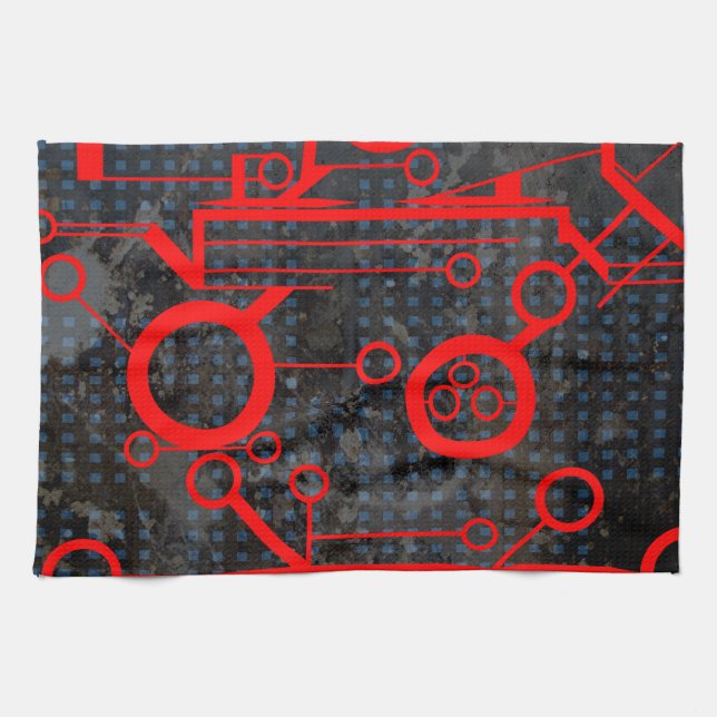 Red Circuit Geschirrtuch (Horizontal)