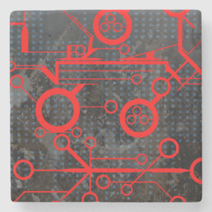 Red Circuit Steinuntersetzer