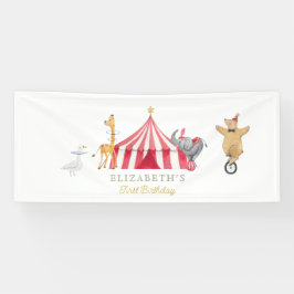 Red Circus Carnival Baby Geburtstag Banner