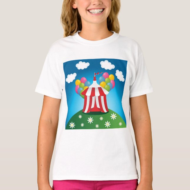 Red Circus Tent Girls T - Shirt (Vorderseite)