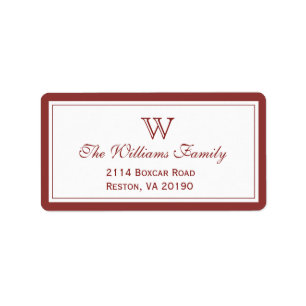 Red Classic Border Adressaufkleber