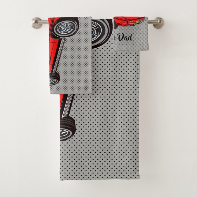 Red Classic Corvette Design Badetuch Set (Insitu)