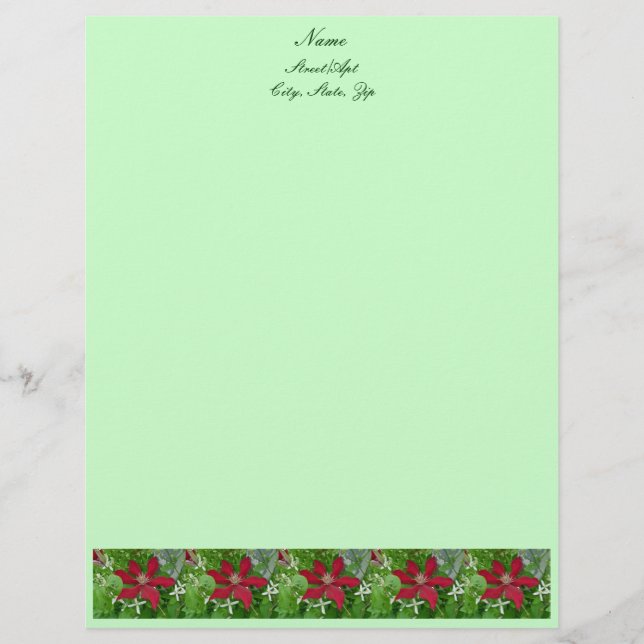 Red Clematis Letterhead Briefkopf (Vorderseite)