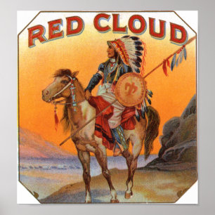 Red Cloud Cigar Label Poster