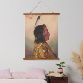 Red Cloud (Makhpiya-luta) Tapestry Wandteppich Mit Holzrahmen