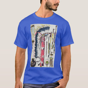Red Clouds War Feathers Bonnet Douglass Tobacco Po T-Shirt