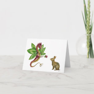Red Clover Dragon - notecard Karte