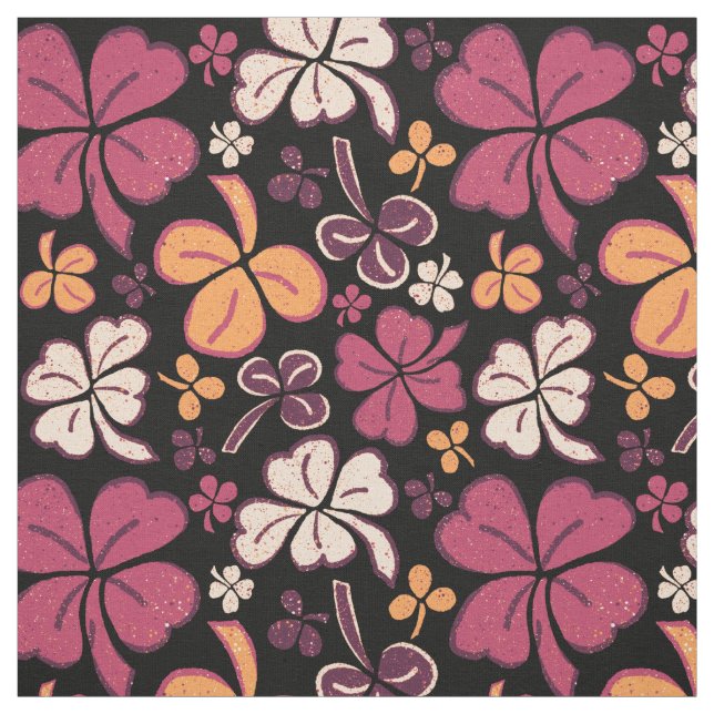 Red Clover Kleeblatt Pattern St Patrick`s Day Stoff (Muster)