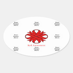 Red Clover Ribbon Template von Kenneth Yoncich Ovaler Aufkleber