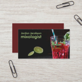 Red Cocktail Business Cards Visitenkarte