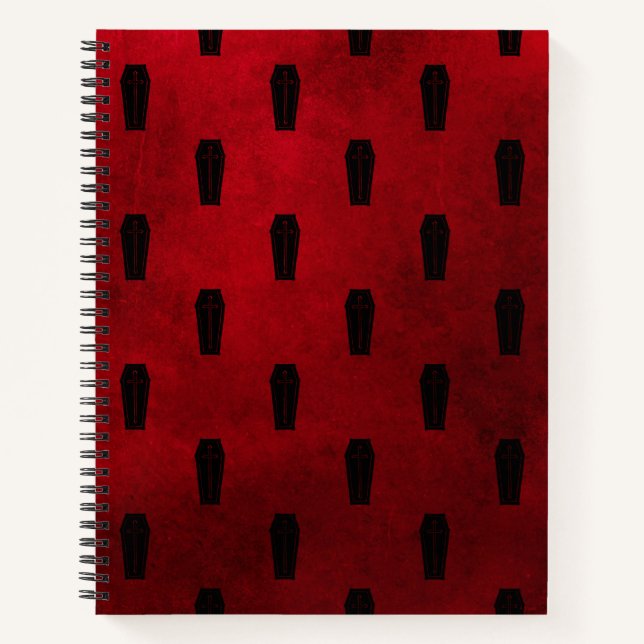 Red Coffins Gothic Sketch Notizbuch (Vorderseite)