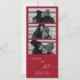 Red Collage B/W Foto Long Wedding Save the Date