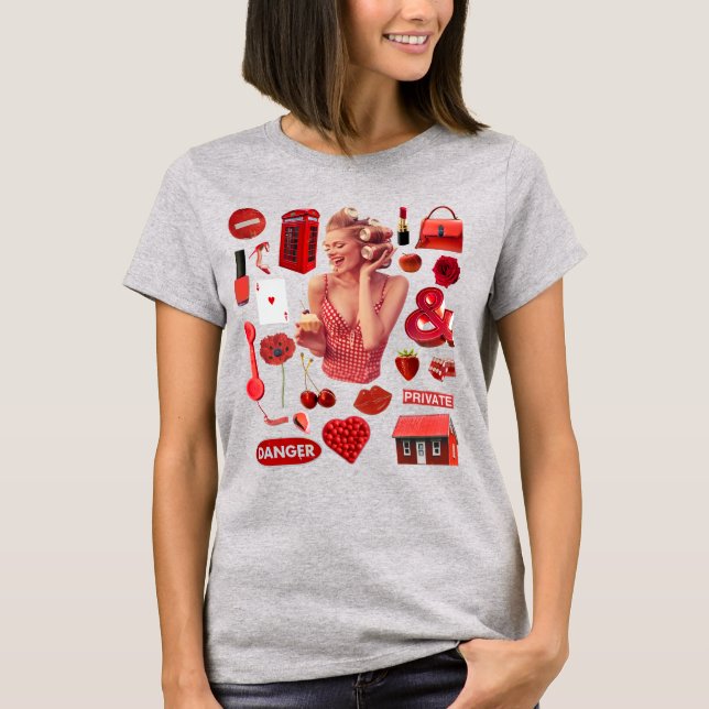 Red Collage T - Shirt (Vorderseite)