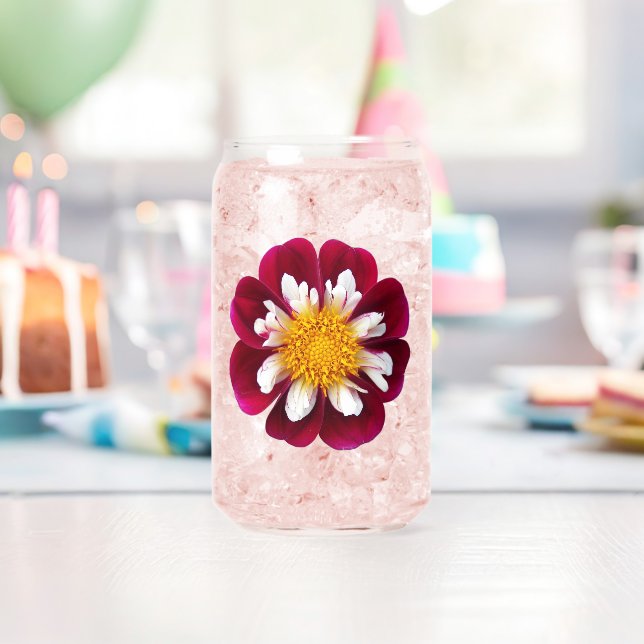 Red Collarette Dahlia Bloom Dosenglas (Insitu (Geburtstag))