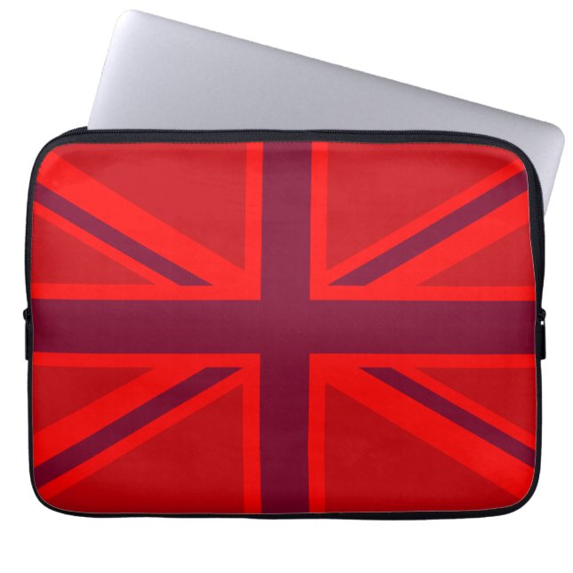 Red Color Background British Union Jack Laptopschutzhülle (Vorderseite)