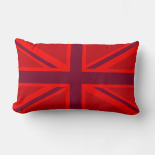 Red Color Background British Union Jack Lendenkissen