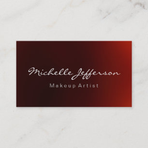 Red Color Makeup Artist Script Business Card Visitenkarte