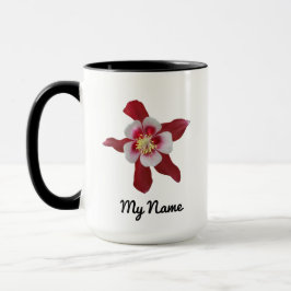 Red Columbine Tasse mit Individuelle Name