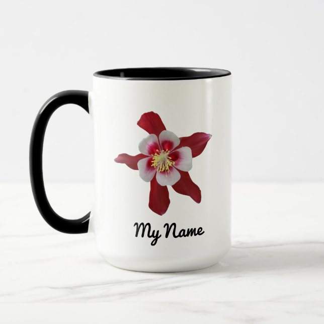 Red Columbine Tasse mit Individuelle Name (Links)