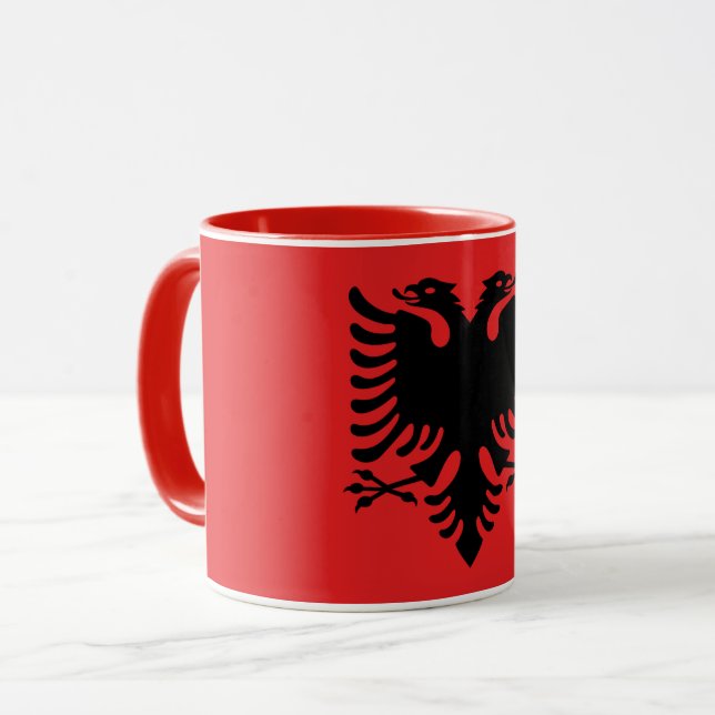 Red Combo Mug with flag of Albania Tasse (Vorderseite Links)