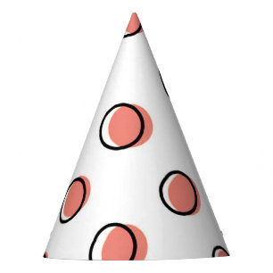 Red Comic Dots Party Hat Partyhütchen