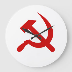 Red Communism hammer and sickle Große Wanduhr