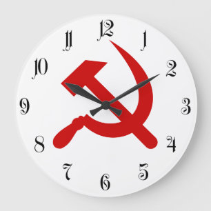 Red Communism hammer and sickle Große Wanduhr