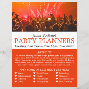 Red Concert Crowd, Party Event Planner Werbung Flyer
