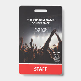 Red Conference Staff Access Pass QR Code Ausweis