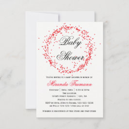 Red Confetti - 3x5 Baby Dusche Einladung