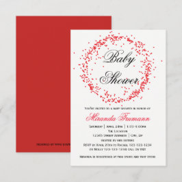 Red Confetti - 3x5 Baby Dusche Einladung