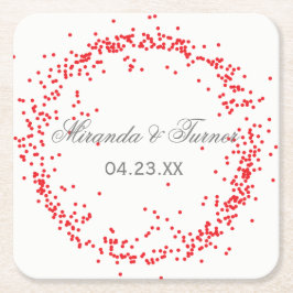 Red Confetti - Custom Coaster Rechteckiger Pappuntersetzer