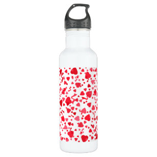 Red Confetti Hearts Edelstahlflasche