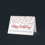 Red Confetti Mother in Law Birthday Card Karte<br><div class="desc">Geburtstagskarte für Jurinerinnen mit modernem Konfetti-Muster aus rotem und silberfarbenem Glitzer. Bitte beachten Sie,  dass Glitzer-Effekt nur fotografische Wirkung ist.</div>