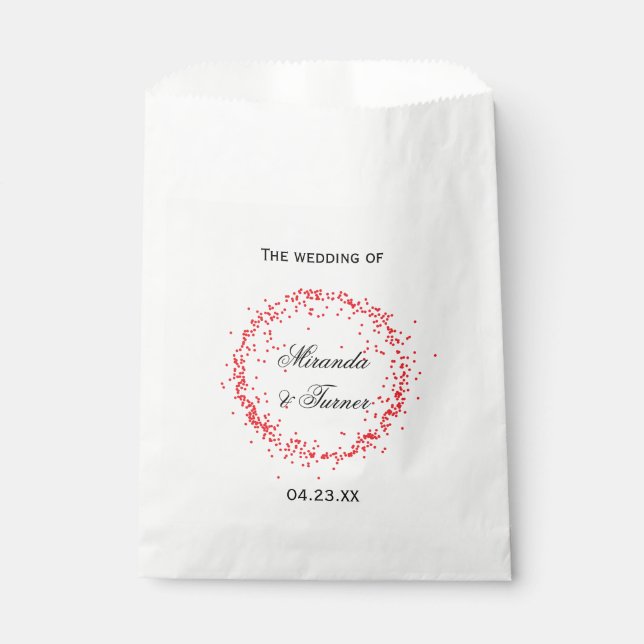 Red Confetti Wedding - Gefälligkeitstasche Geschenktütchen (Vorderseite)