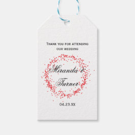 Red Confetti Wedding Vielen Dank - Geschenktag Geschenkanhänger