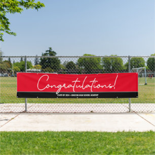 Red Congratulation Class of 2024 Grads Banner