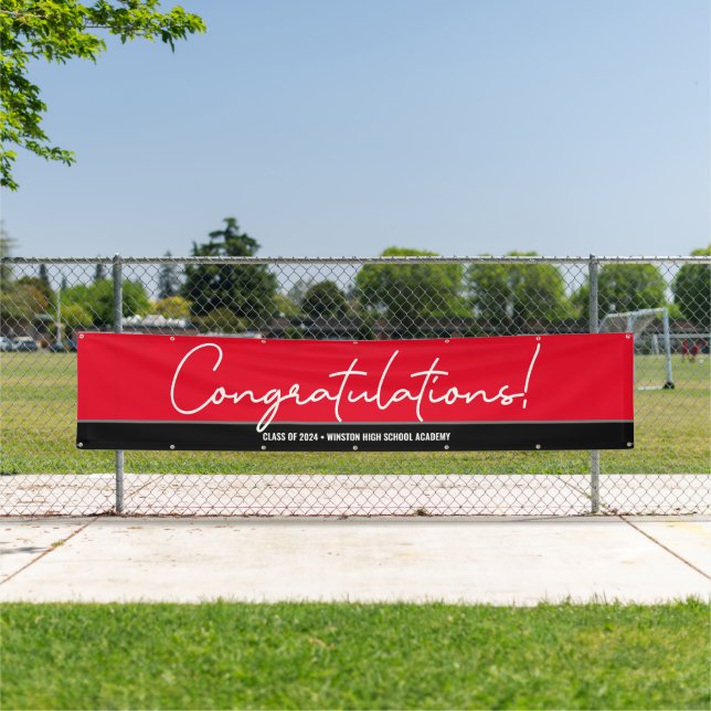 Red Congratulation Class of 2024 Grads Banner (Insitu)