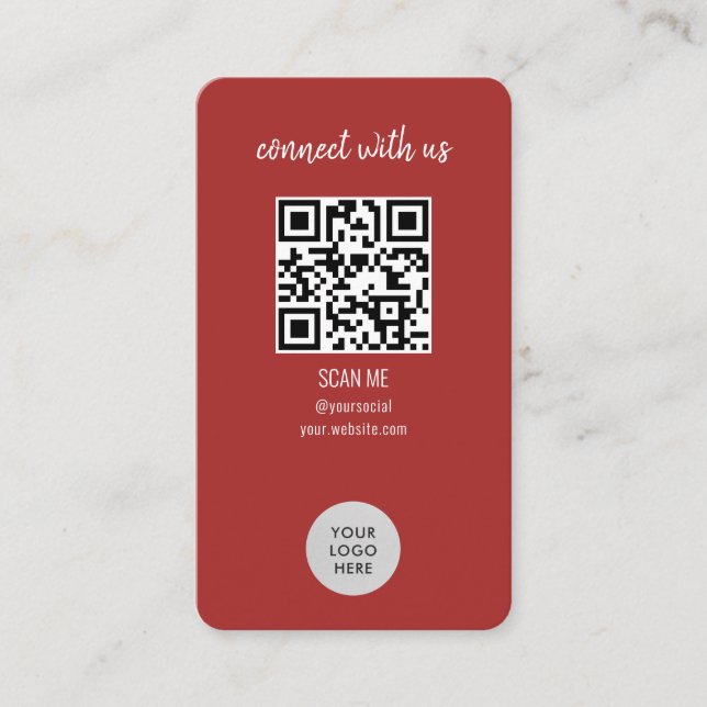 Red Connect mit uns QR Code Visitenkarte (Vorderseite)