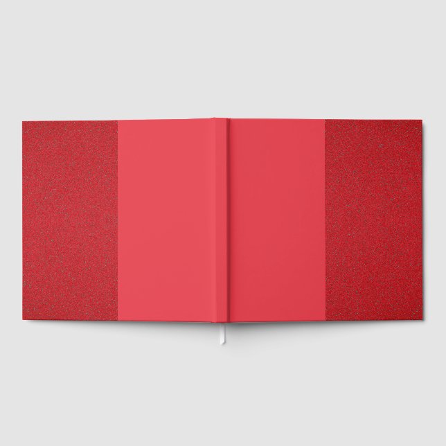 Red Contrast Guest Book - Center Strip Design Gästebuch (Voll)