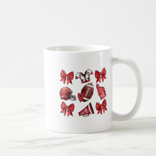 Red Coquette Bow Football Game Day Girls Kind Kaffeetasse