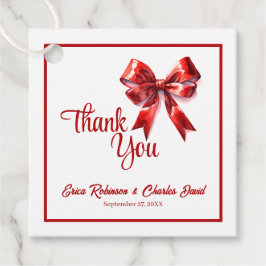 Red Coquette Ribbon Bow Vielen Dank Gastgeschenk H Geschenkanhänger