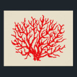 Red Coral Beach Wall Art Poster Print Deco<br><div class="desc">Helle rote Koralle gibt diesem Poster Art Druck nautischen Stil. Nutzen Sie diese Korallenmauer-Dekoration in einem Strandhaus, Bad, Schlafzimmer, Wohnzimmer, etc... .Das Design stammt aus der Originalkunst.</div>