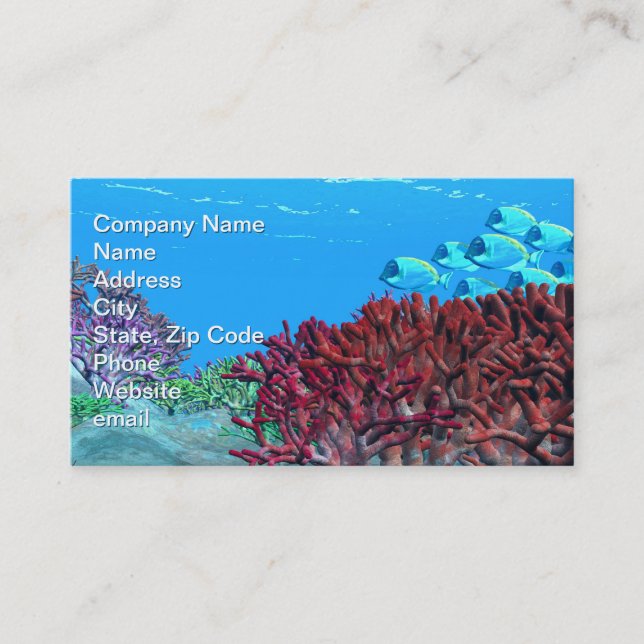 Red Coral Business Card Visitenkarte (Vorderseite)