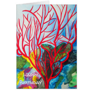 Red Coral Reef Ocean Art