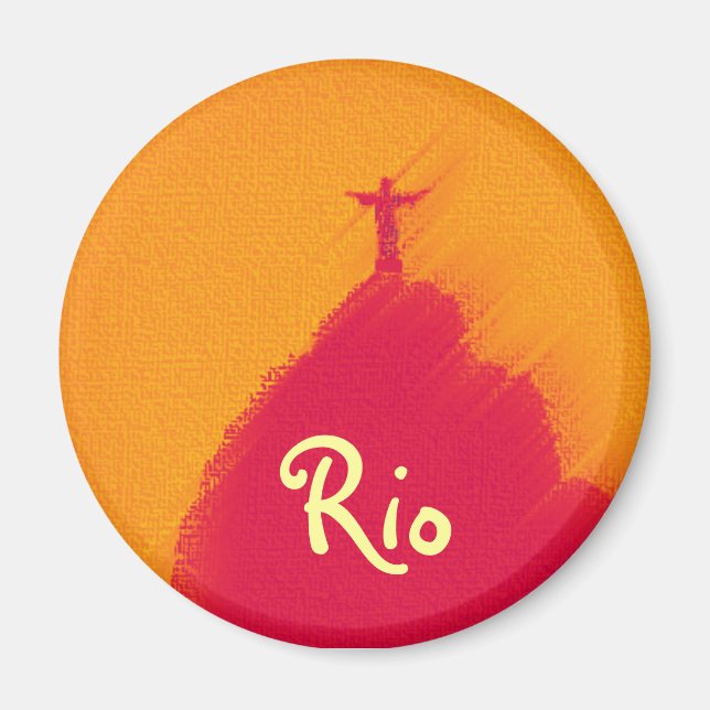 Red Corcovado Rio-Brasil Magnet (Vorne)